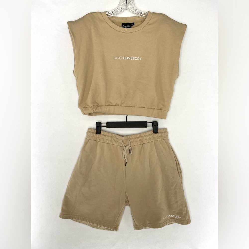 Discontinued Fancy Homebody Signature Luxe:Power Shoulder Short Set Women’s Sz L